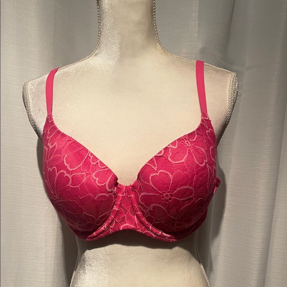 No Boundaries Pink Floral Lace Push Up Bra
